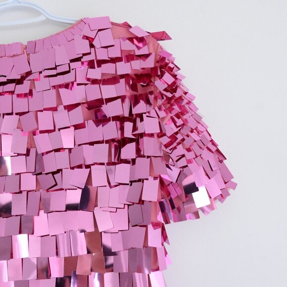 Jonathan Simkhai Tuckernuck Pink Punch Vivienne Embroidered Sequin Mini Dress 4 - Picture 10 of 13